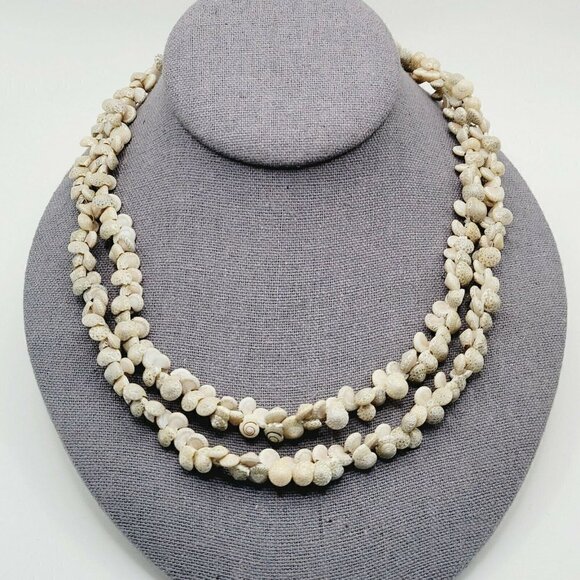 Infinity Strand Shell Necklace BOHO Bohemian Tiny Shells 18" Drop No Clasp Beach - Picture 2 of 8